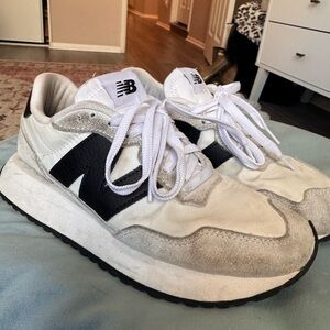 New Balance White and Black Sneakers